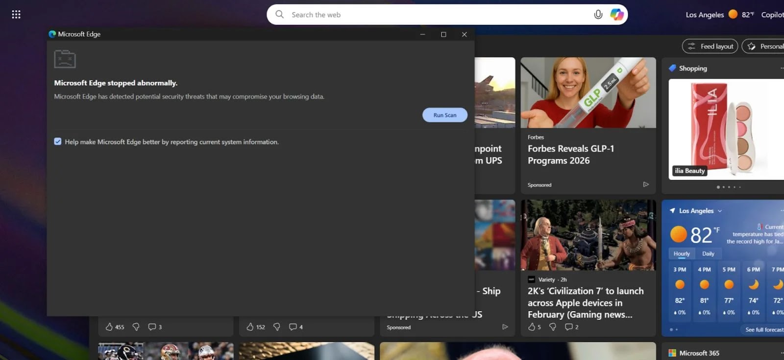 Ψεύτικο αναδυόμενο μήνυμα CrashFix (Πηγή - Huntress)